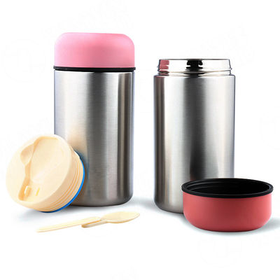 kwaliteit  350ml / 500ml Stainless Steel Insulated Lunch Box Nature Color High Food Safety fabriek