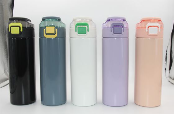 Druk op knop 400 ml Dubbelwand geïsoleerde roestvrij staal waterfles vacuüm geïsoleerde fles
