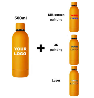 Touch Rubber Verf Dubbele Wand Vacuüm Flask Tumbler 500ml roestvrij staal waterflessen