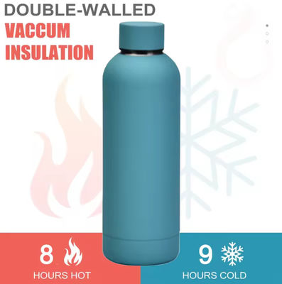 Touch Rubber Verf Dubbele Wand Vacuüm Flask Tumbler 500ml roestvrij staal waterflessen
