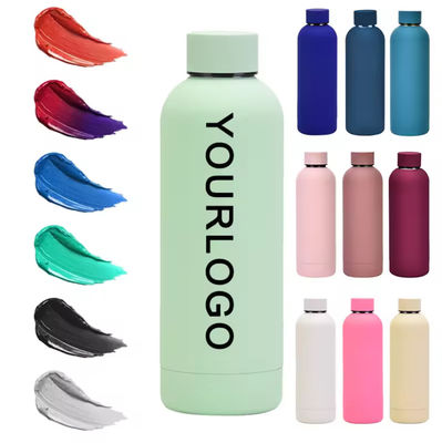 Touch Rubber Verf Dubbele Wand Vacuüm Flask Tumbler 500ml roestvrij staal waterflessen