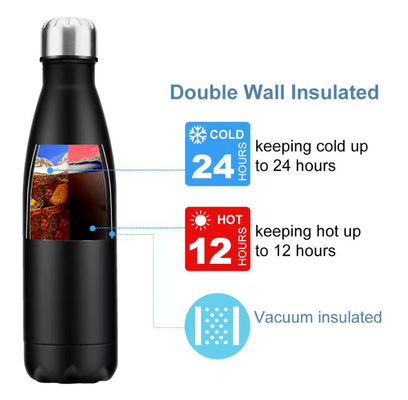 Warm verkoop 500 ml roestvrij staal geïsoleerde vacuüm waterfles Custom staalfles
