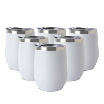 12oz het witte Ontwerp van de de Mok Dubbele Muur van de Roestvrij staalkoffie voor Oude Isolatie