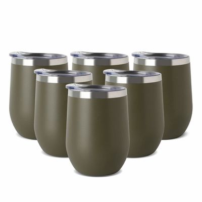 12oz het Vacuüm van de de Koffiemok van het capaciteitsroestvrije staal dat met Hete Overdrachtemblemen wordt geïsoleerd