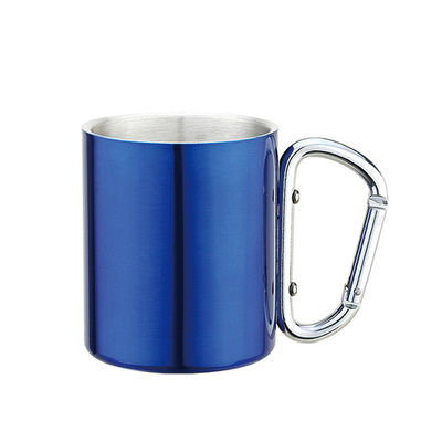 220ml - van het de Muurroestvrije staal van 400ml Dubbele de Koffiemok met Carabiner-Handvat
